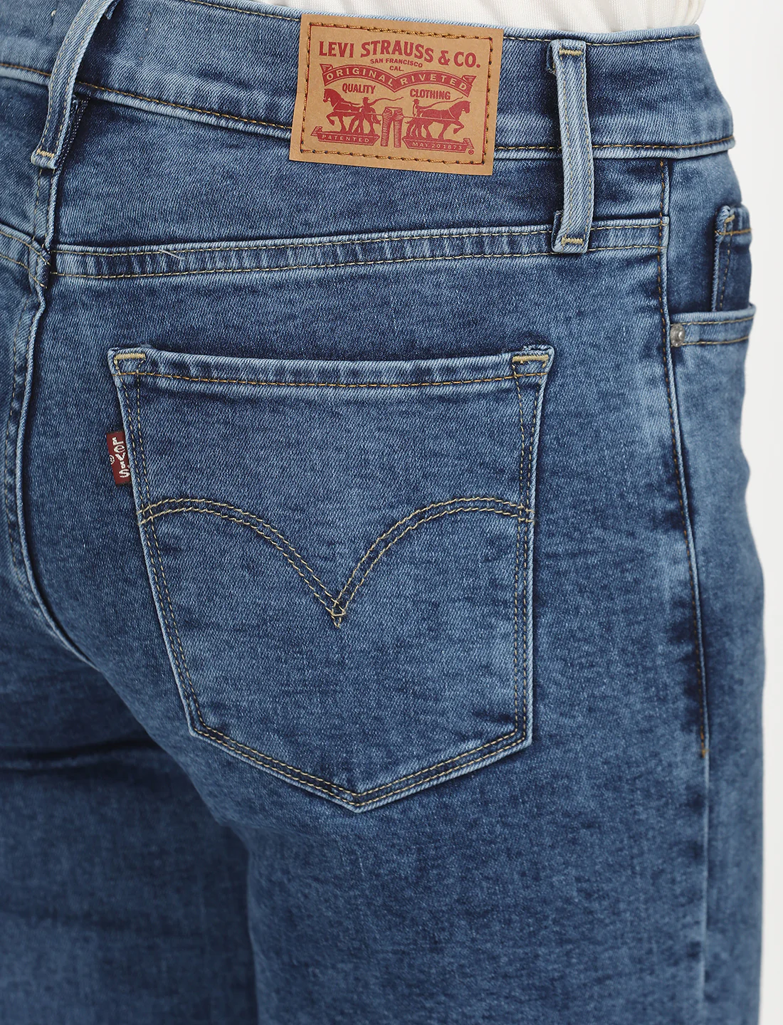 Women's 312 Blue Straight Fit Mid Rise Jeans - Image 6