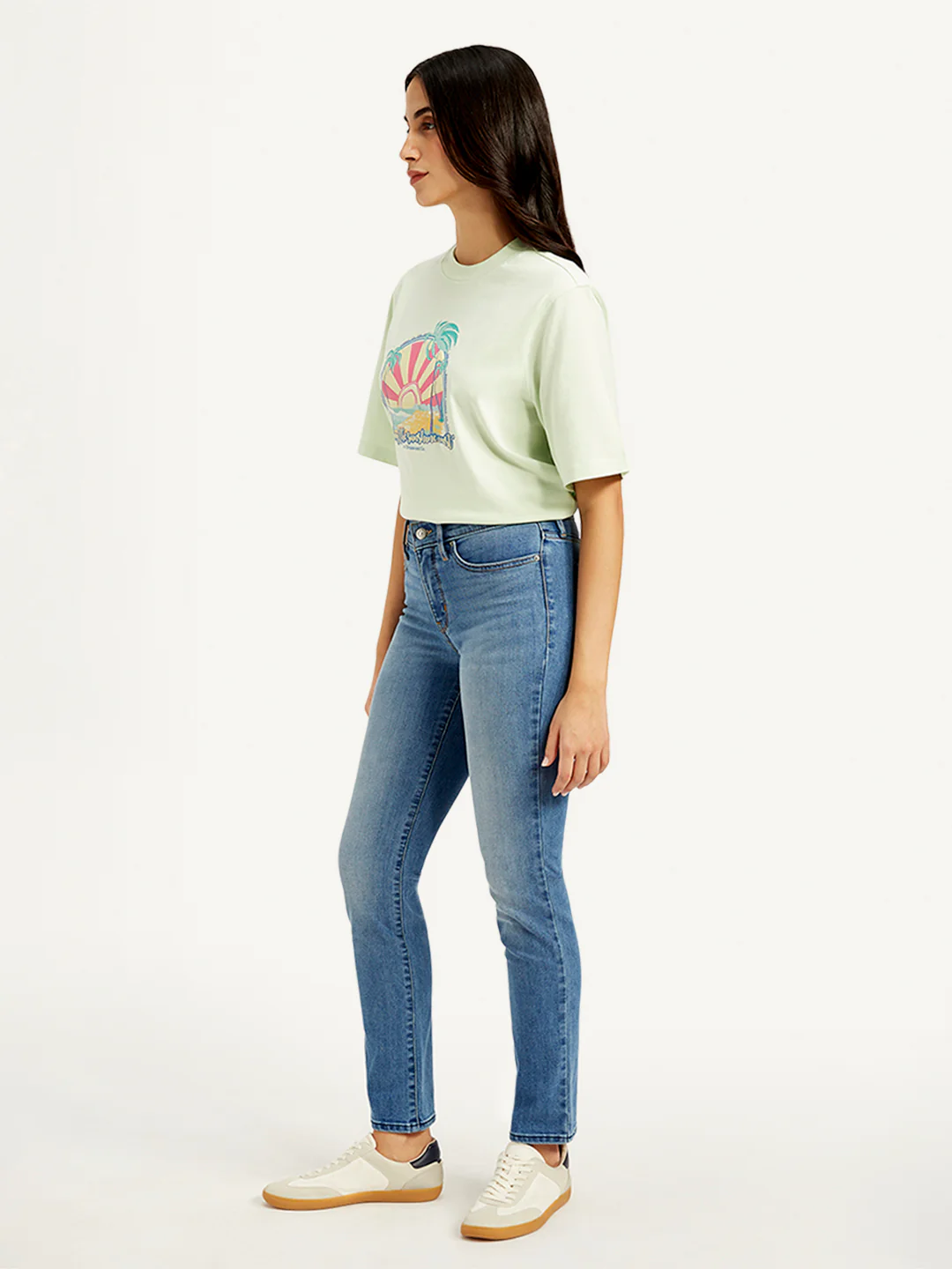 Women's 312 Blue Straight Fit Mid Rise Jeans - Image 4