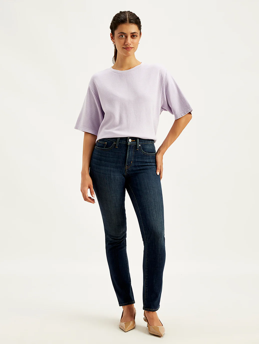 Women's 312 Blue Straight Fit Mid Rise Jeans - Image 3
