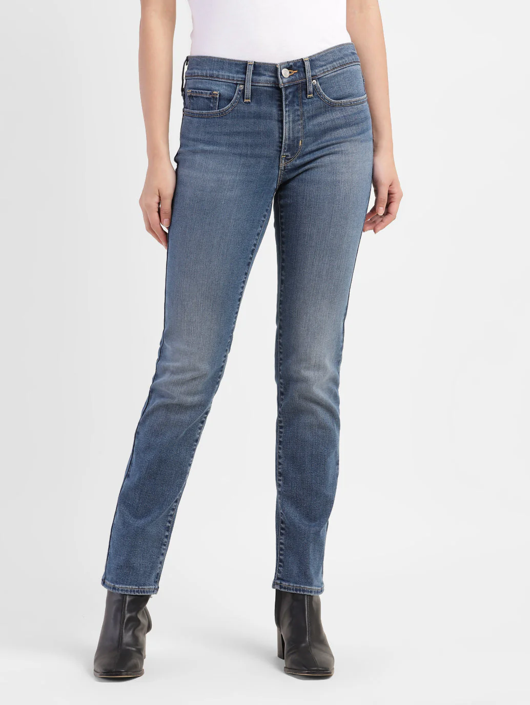 Women's 312 Blue Straight Fit Mid Rise Jeans - Image 2