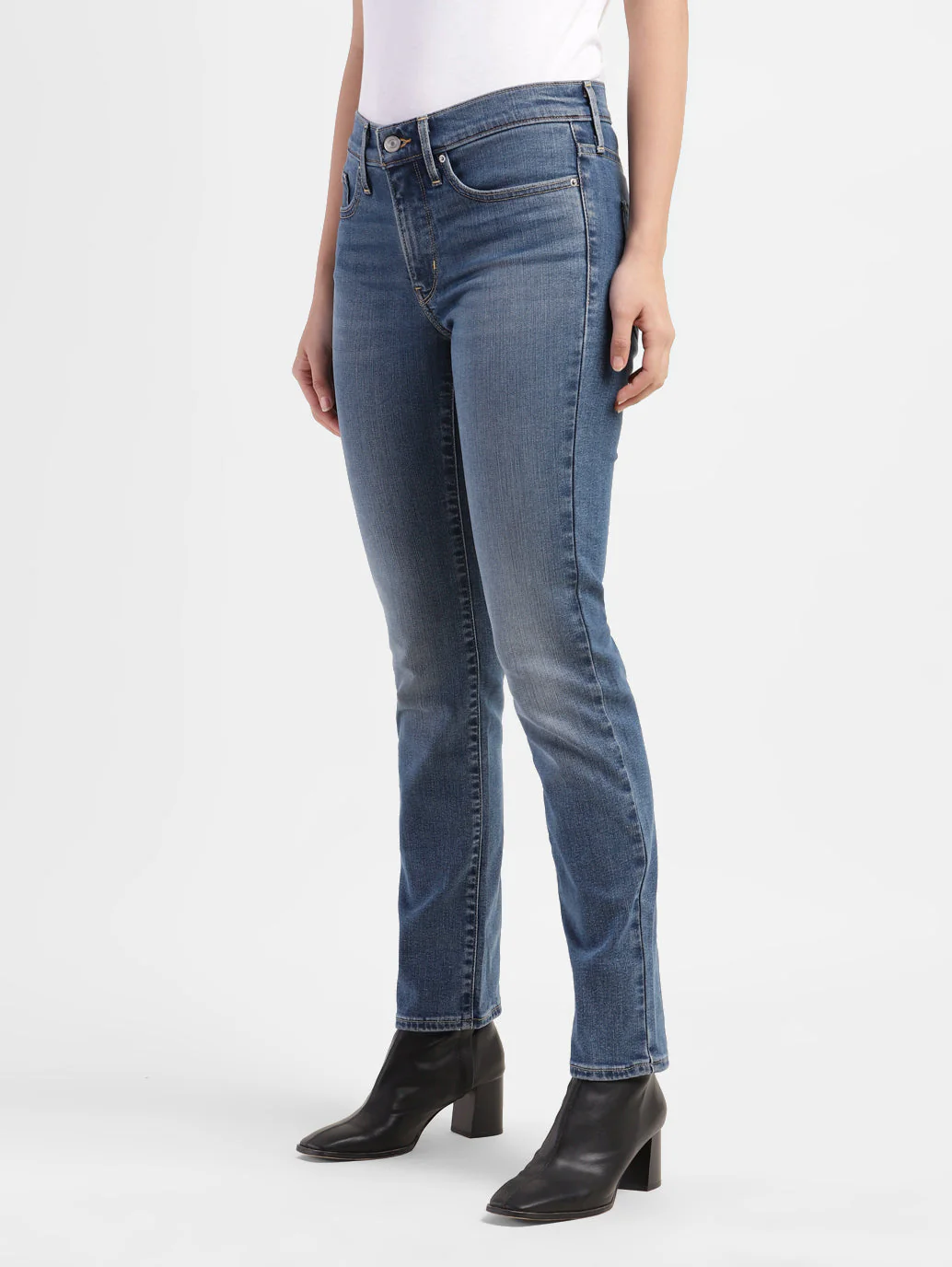 Women's 312 Blue Straight Fit Mid Rise Jeans - Image 4