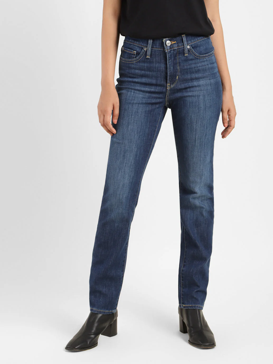 Women's 312 Blue Straight Fit Mid Rise Jeans - Image 4