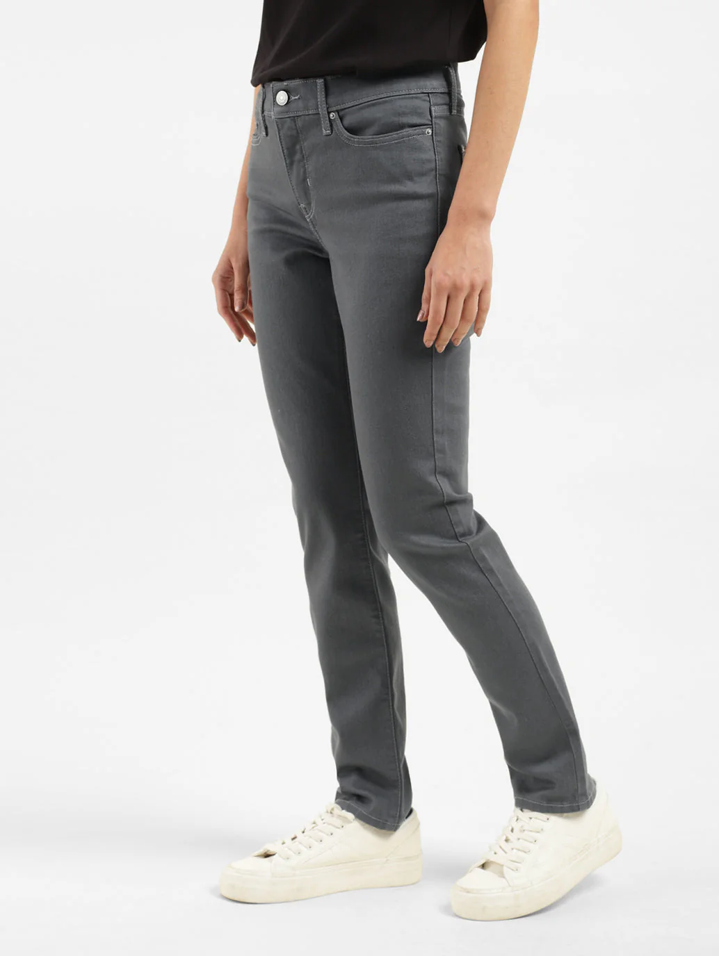 Women's 312 Grey Straight Fit Mid Rise Jeans - Image 4
