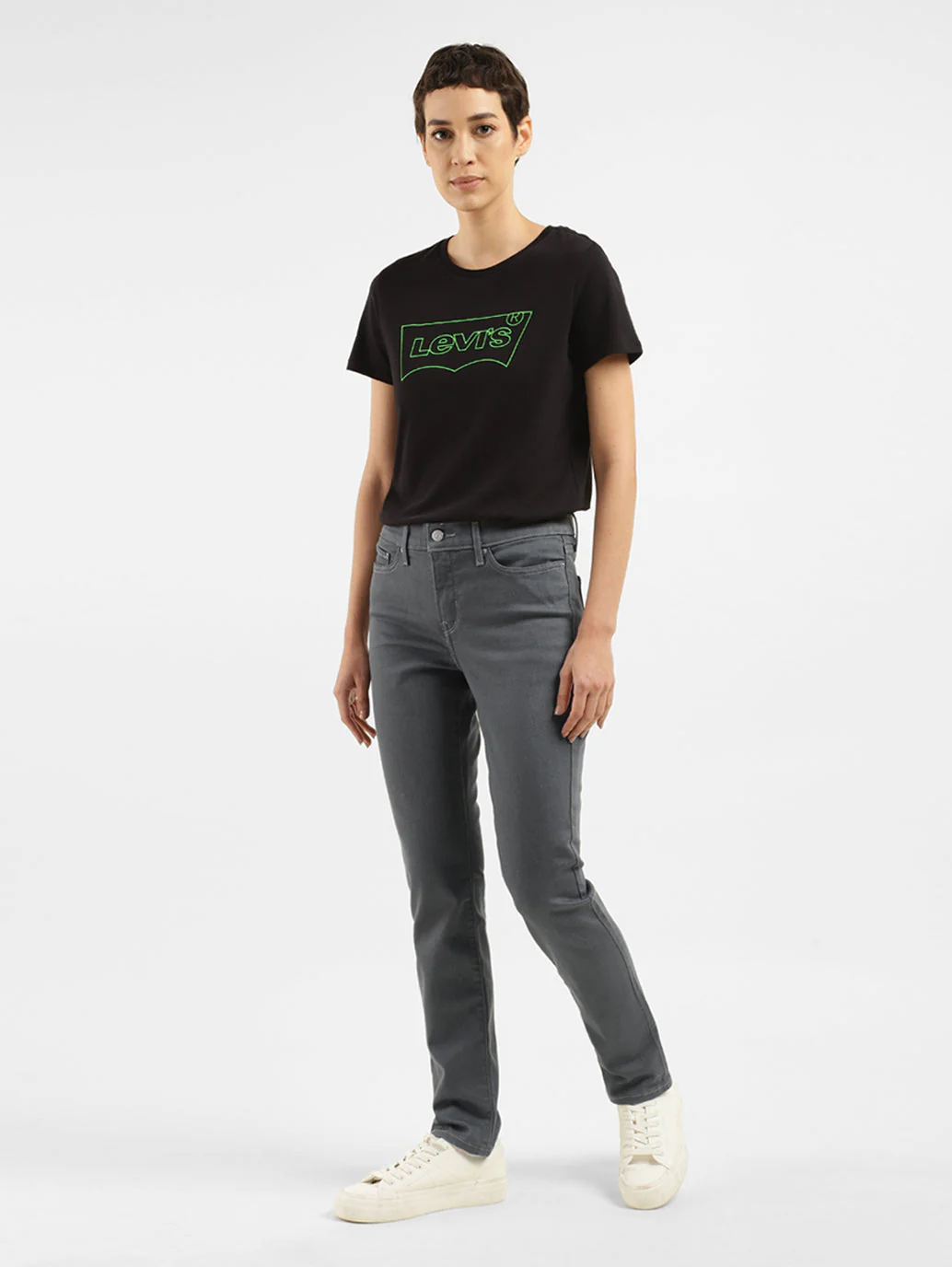 Women's 312 Grey Straight Fit Mid Rise Jeans - Image 7