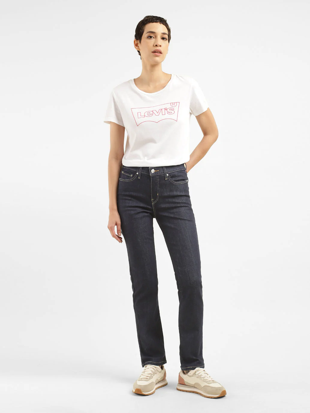 Women's 312 Blue Straight Fit Mid Rise Jeans - Image 7