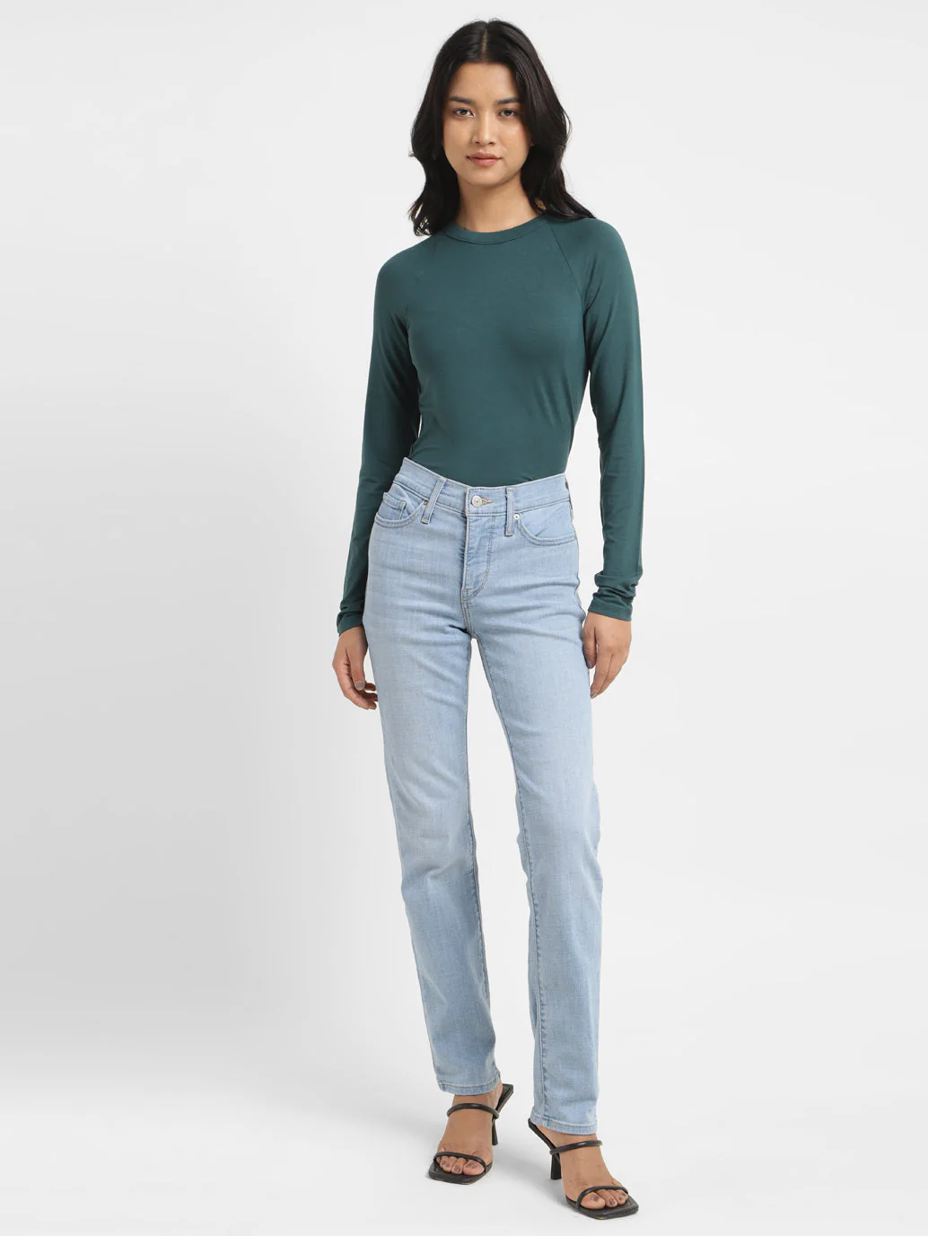 Women's 312 Blue Straight Fit Mid Rise Jeans - Image 7