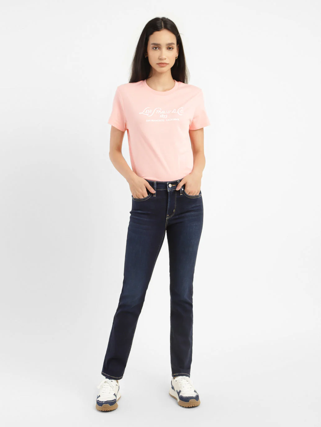 Women's 312 Blue Straight Fit Mid Rise Jeans - Image 7