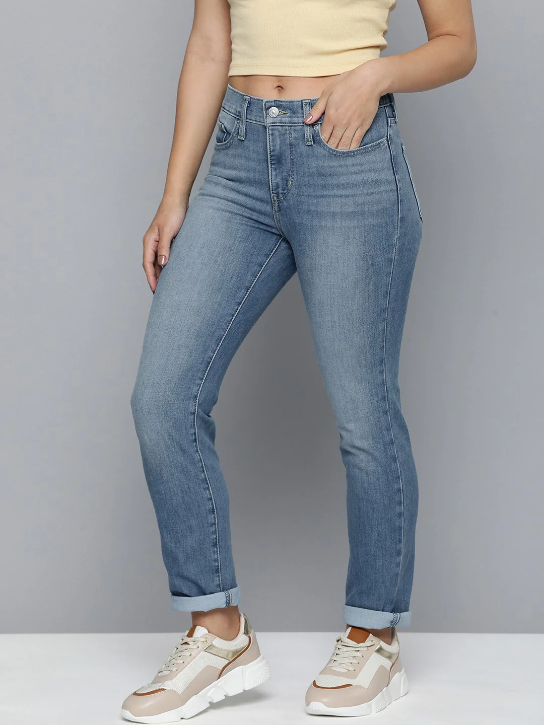 Women's 312 Blue Straight Fit Mid Rise Jeans - Image 2