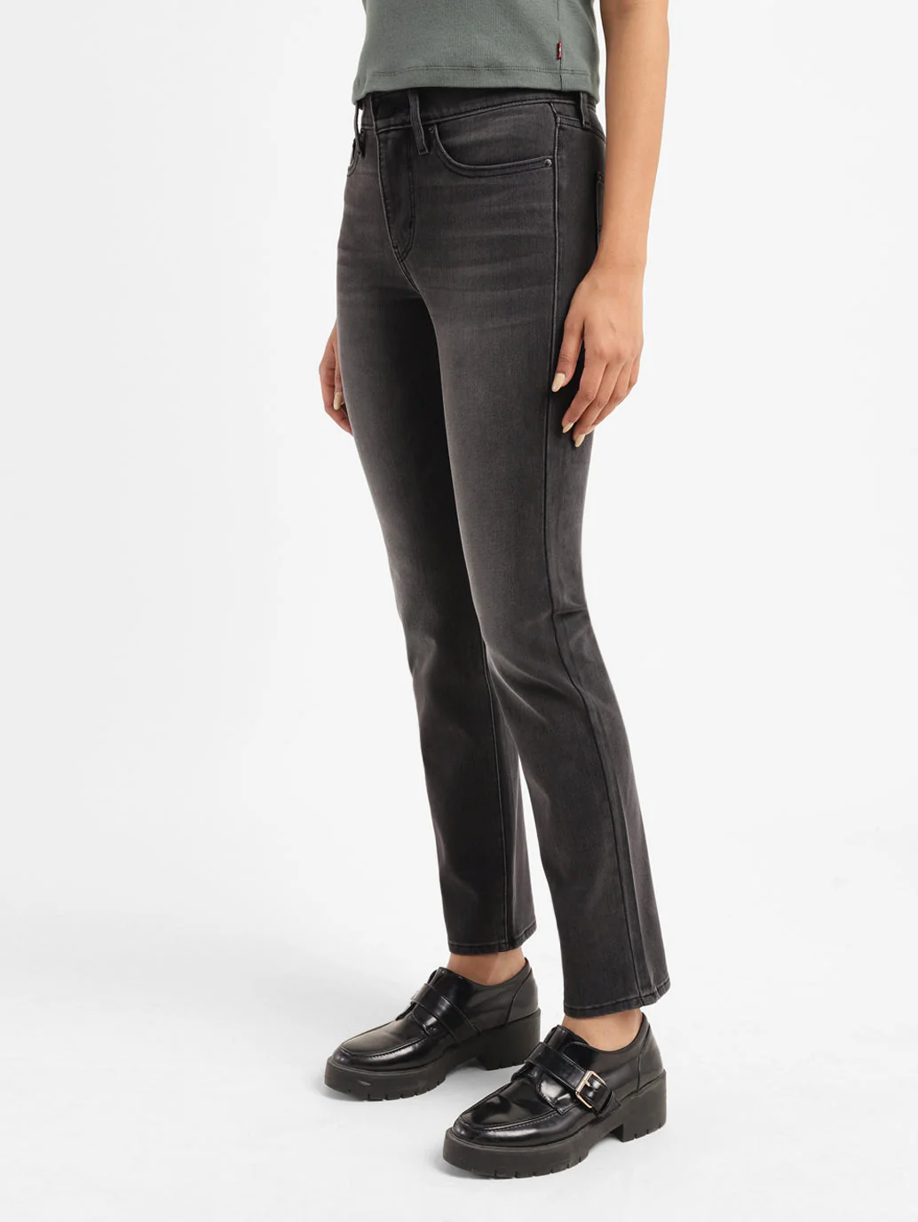 Women's 312 Grey Straight Fit Mid Rise Jeans - Image 5