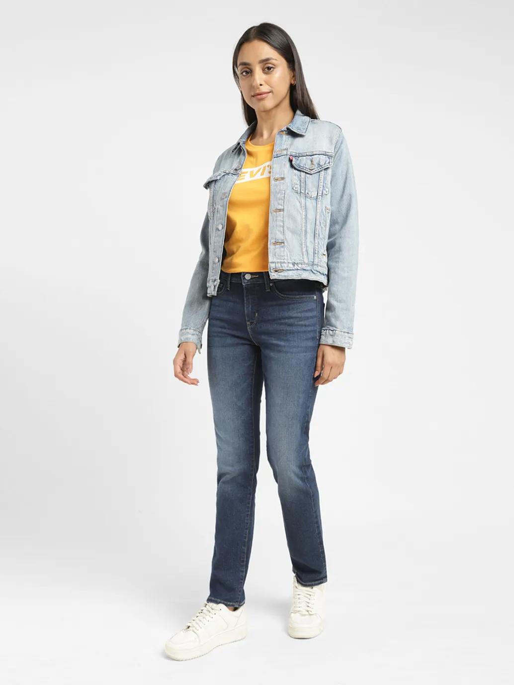 Women's 312 Blue Straight Fit Mid Rise Jeans - Image 7