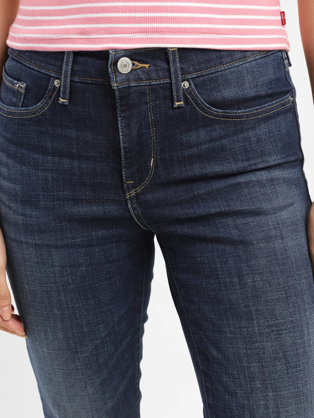 Women's 312 Blue Straight Fit Mid Rise Jeans - Image 4