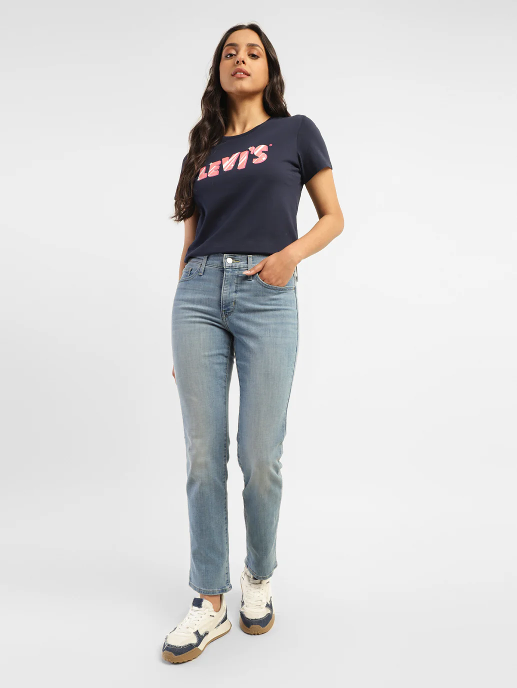 Women's 312 Blue Straight Fit Mid Rise Jeans - Image 10