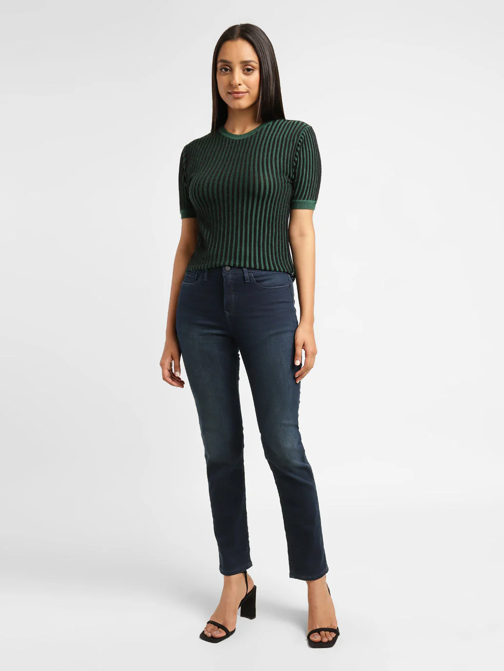 Women's 312 Blue Straight Fit Mid Rise Jeans - Image 5