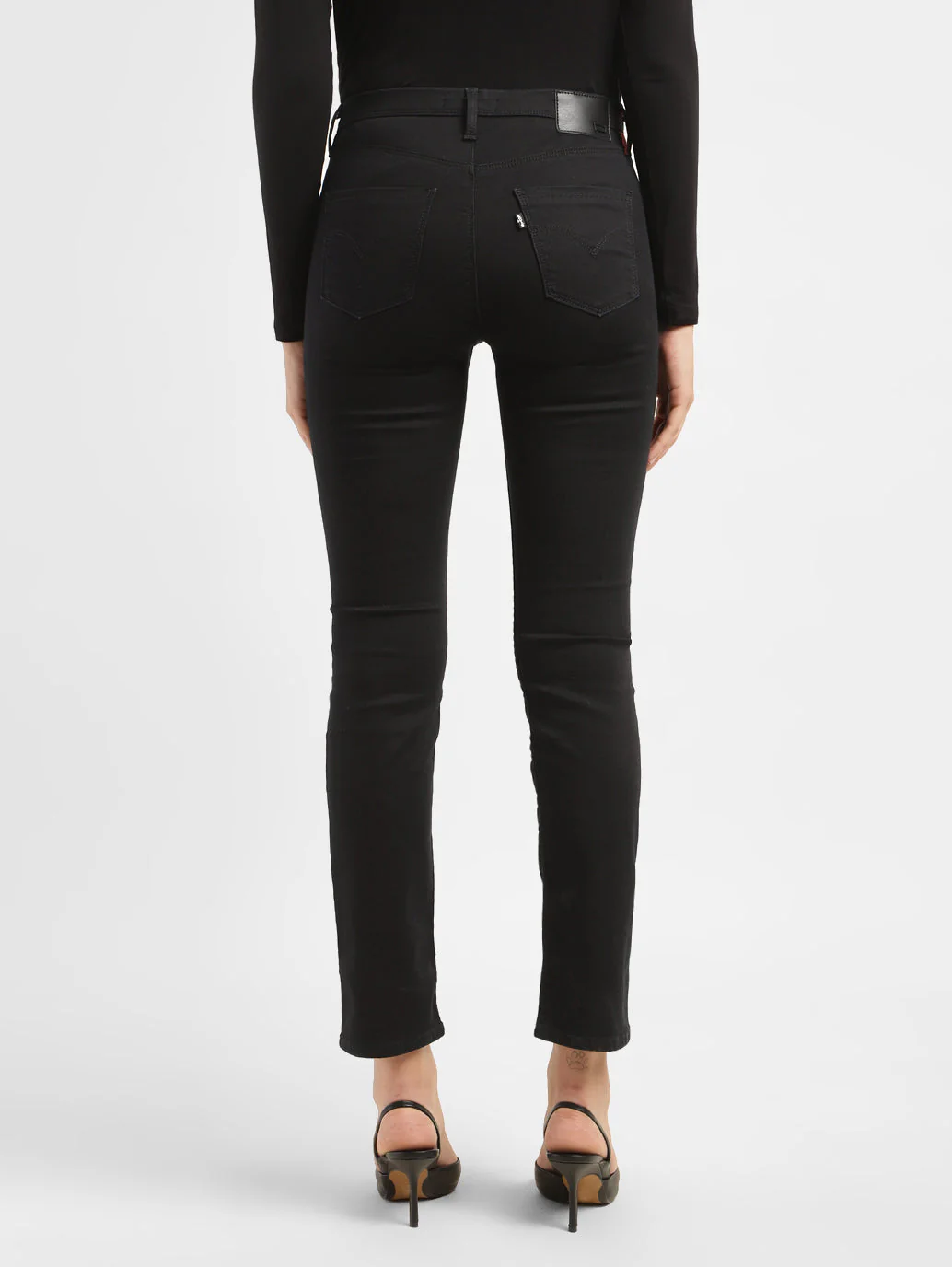 Women's 312 Black Straight Fit Mid Rise Jeans - Image 3