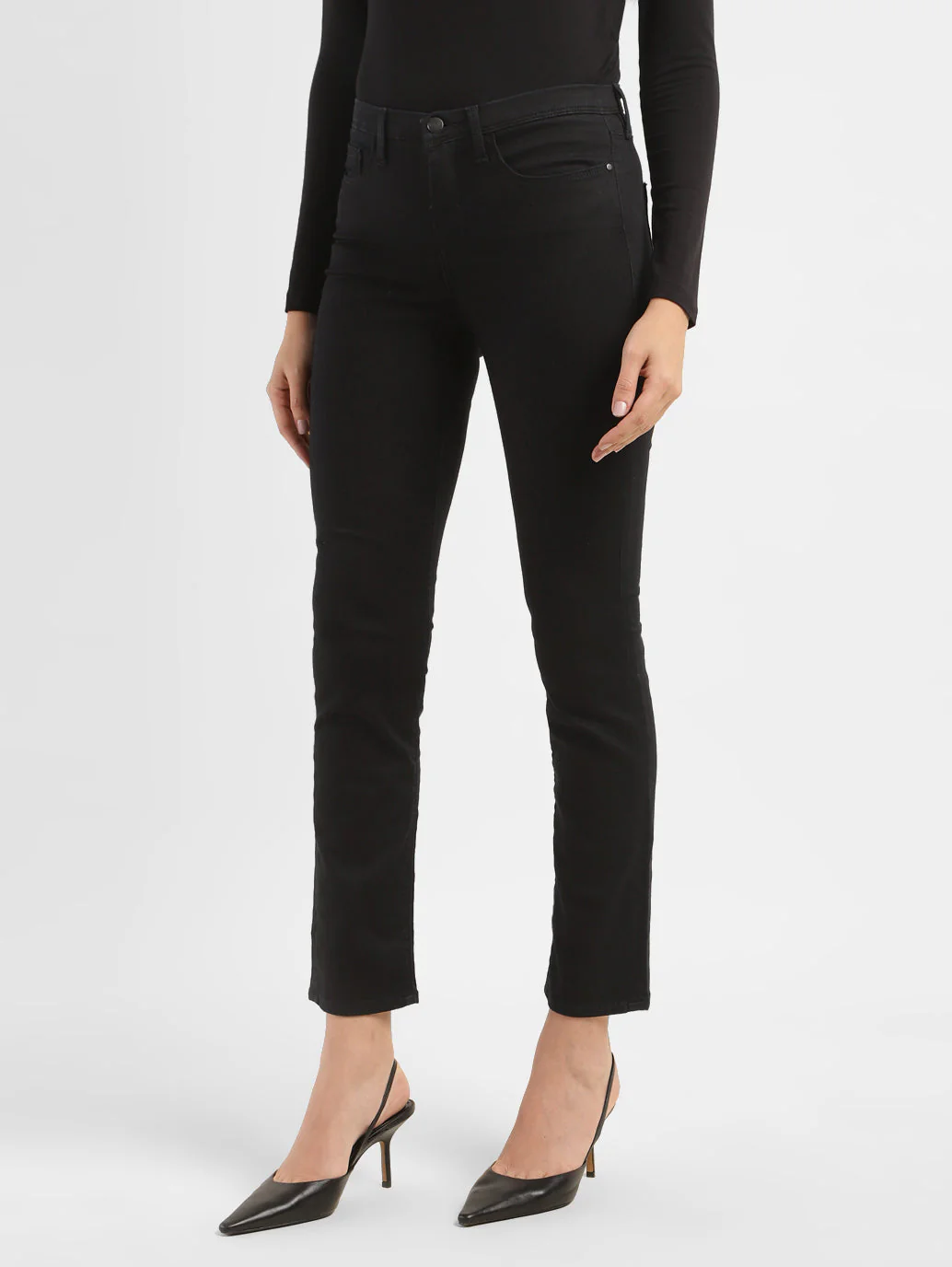 Women's 312 Black Straight Fit Mid Rise Jeans - Image 4