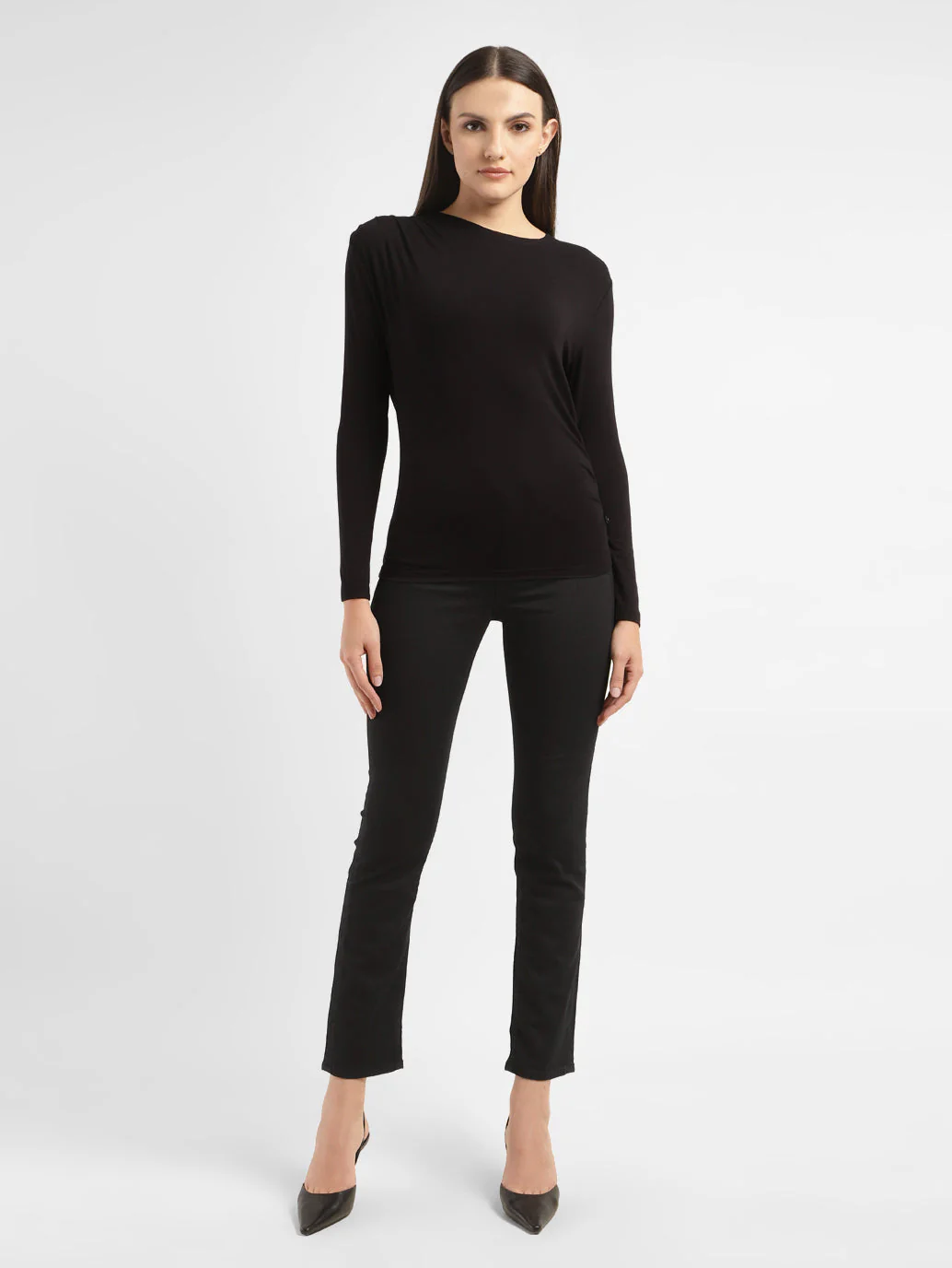 Women's 312 Black Straight Fit Mid Rise Jeans - Image 7