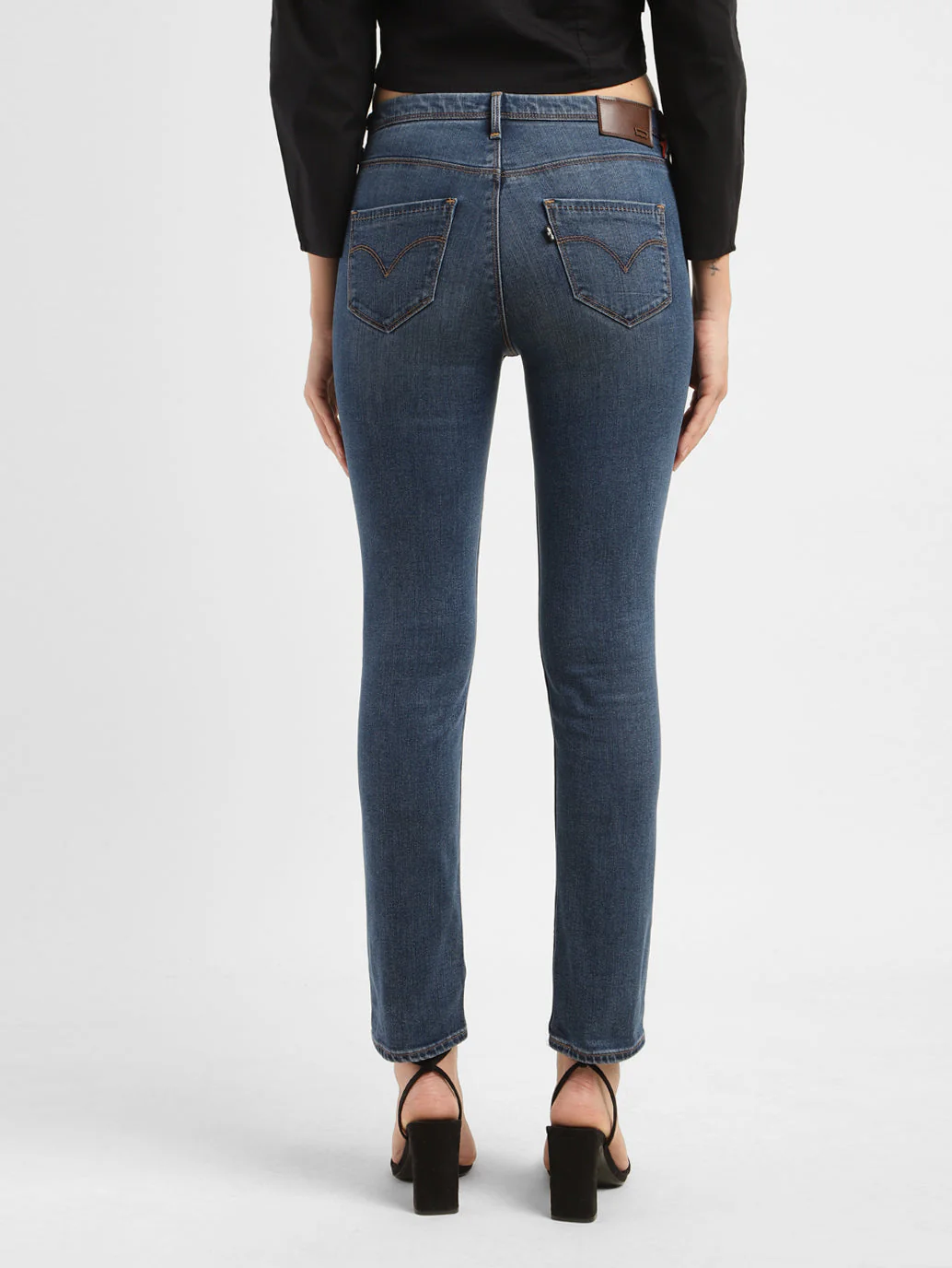 Women's 312 Blue Straight Fit Mid Rise Jeans - Image 3