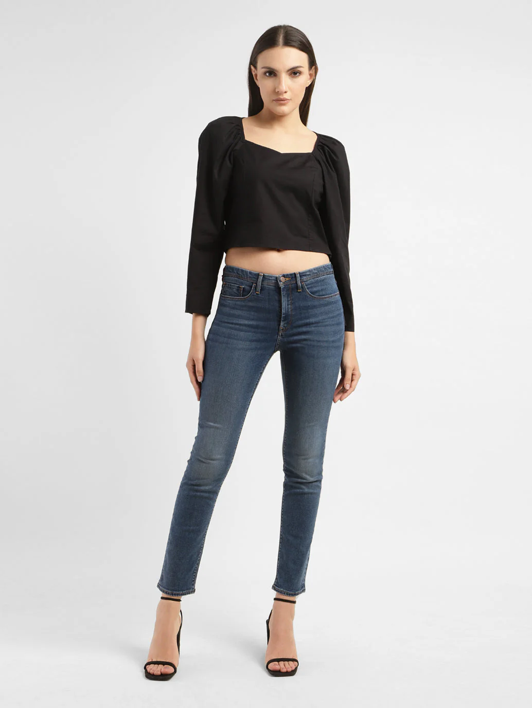 Women's 312 Blue Straight Fit Mid Rise Jeans - Image 7