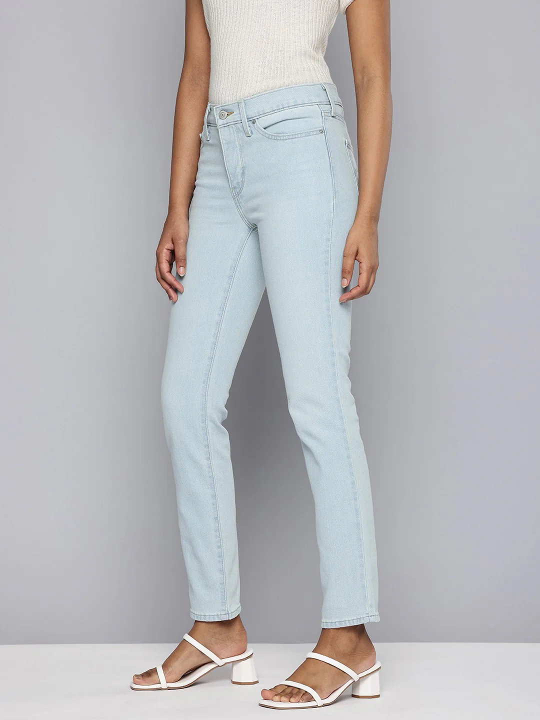 Women's 312 Blue Straight Fit Mid Rise Jeans - Image 3
