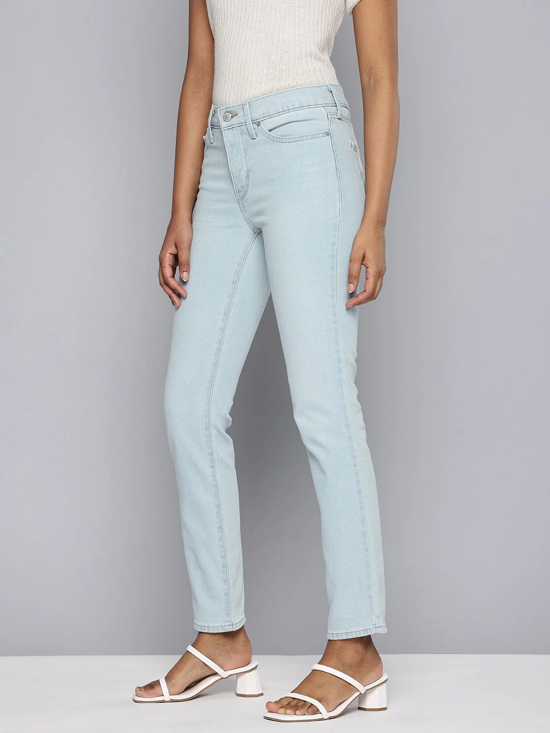 Women's 312 Blue Straight Fit Mid Rise Jeans - Image 6