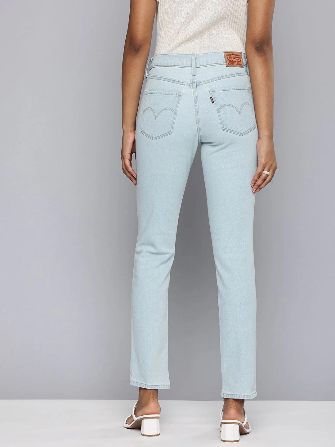 Women's 312 Blue Straight Fit Mid Rise Jeans - Image 7