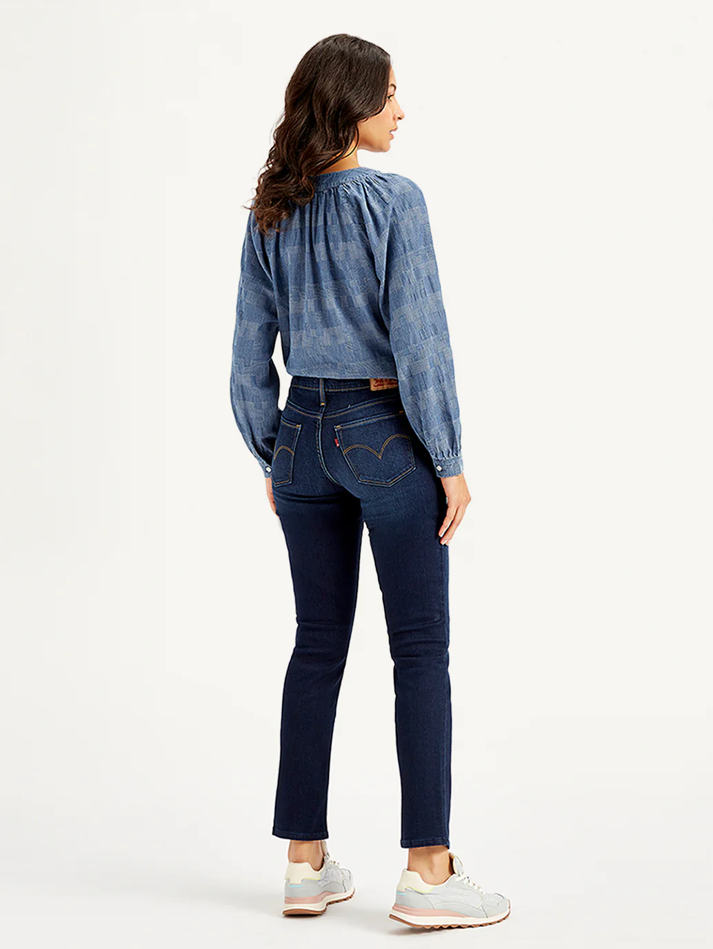 Women's 312 Navy Blue Straight Fit Mid Rise Jeans - Image 3