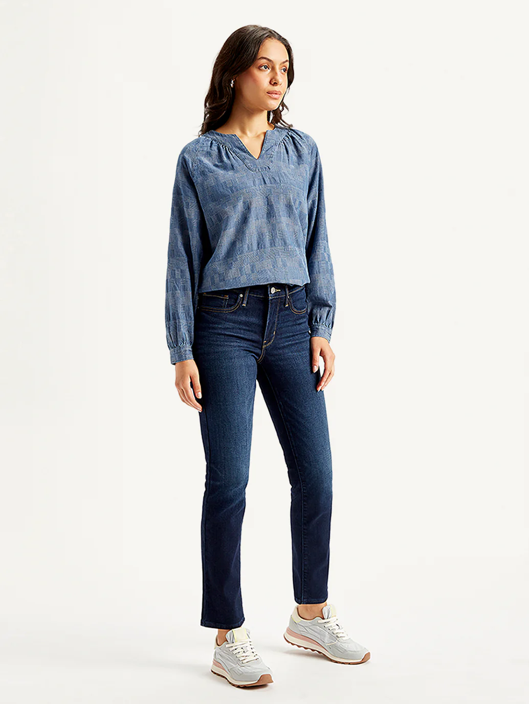 Women's 312 Navy Blue Straight Fit Mid Rise Jeans - Image 5