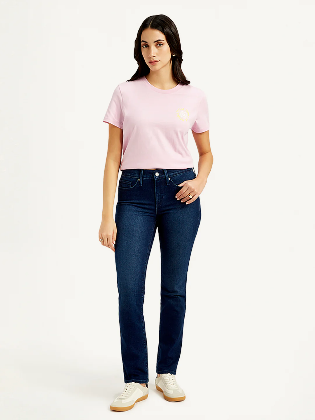 Women's 312 Navy Blue Straight Fit Mid Rise Jeans - Image 2