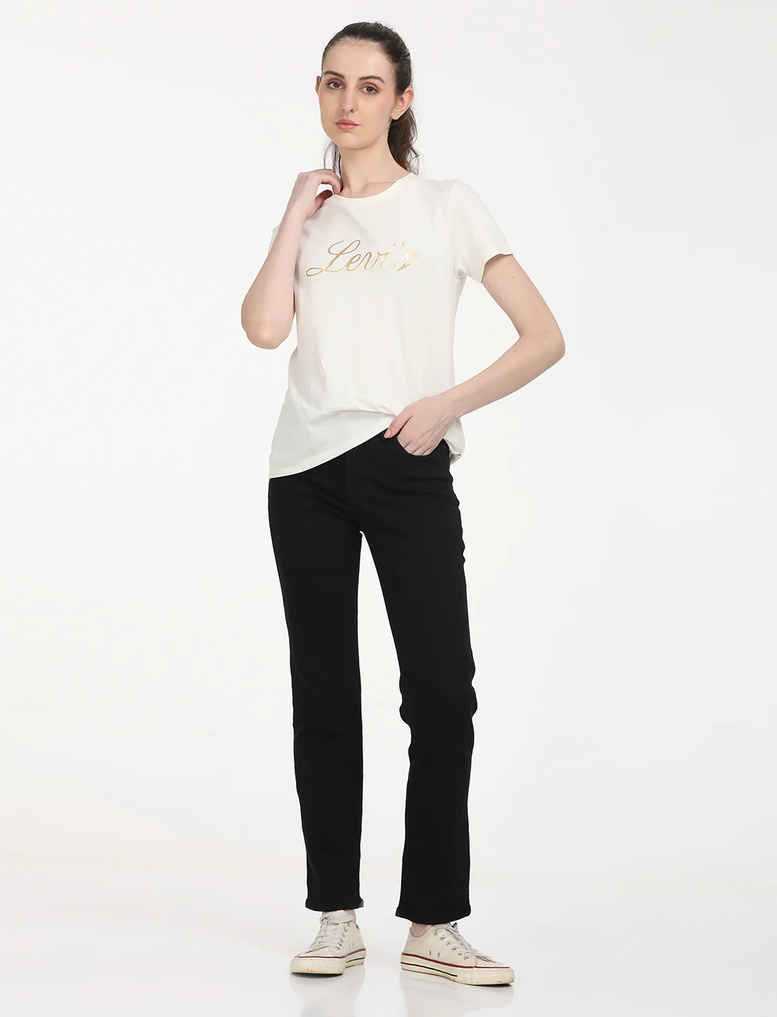 Women's Redloop 314 Black Straight Fit Mid Rise Jeans - Image 7