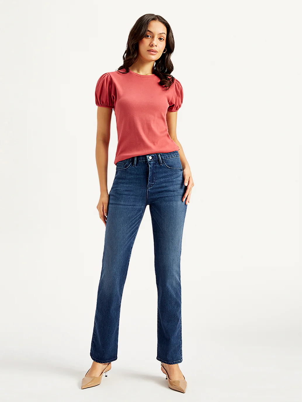Women's Redloop 314 Blue Straight Fit Mid Rise Jeans
