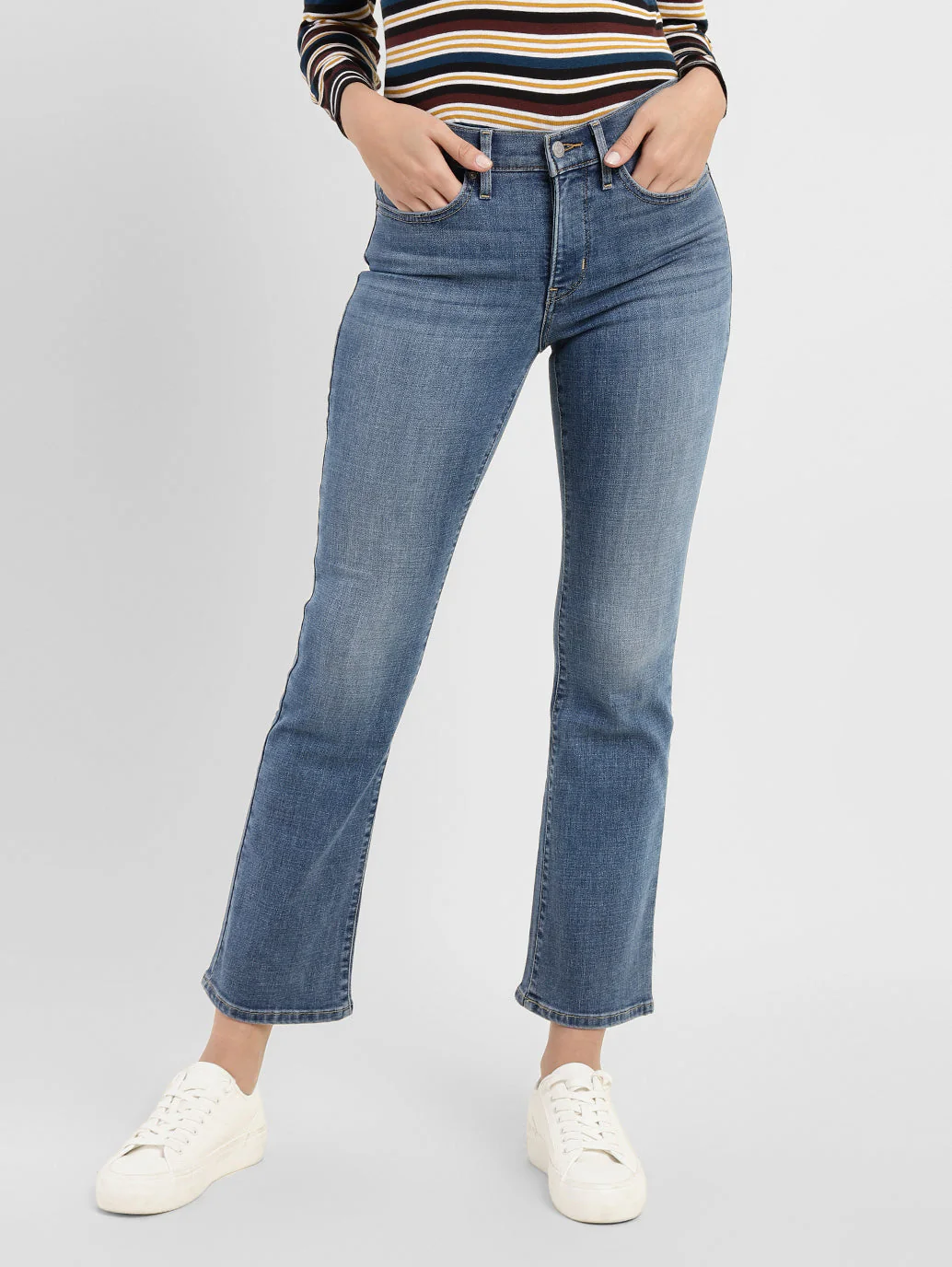 Women's 315 Blue Flared Fit High Rise Jeans