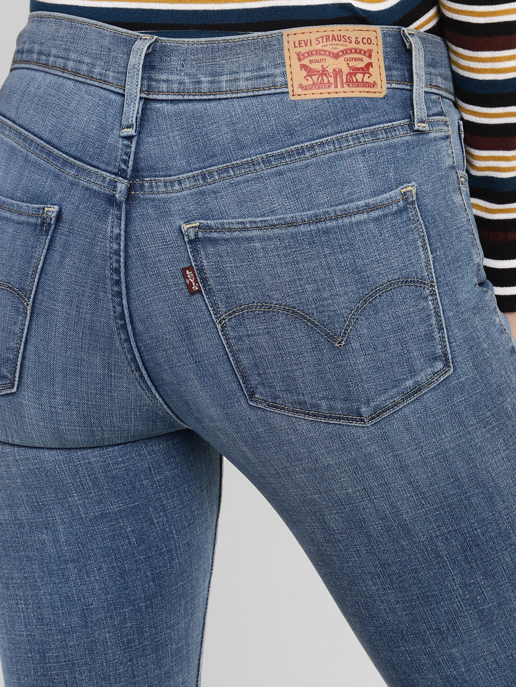 Women's 315 Blue Flared Fit High Rise Jeans - Image 6