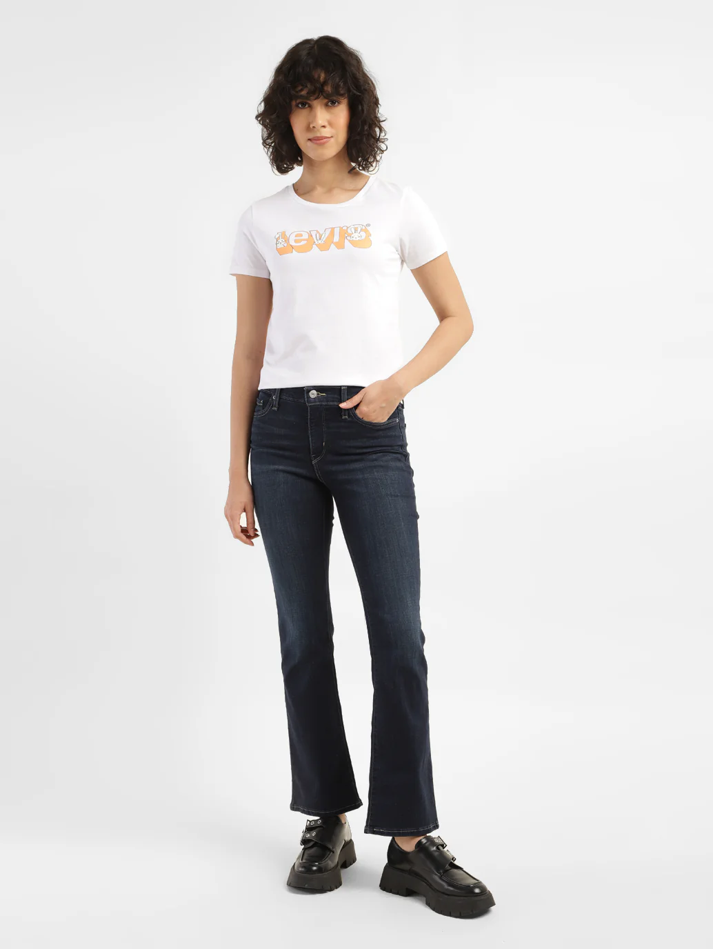 Women's 315 Blue Flared Fit High Rise Jeans - Image 6
