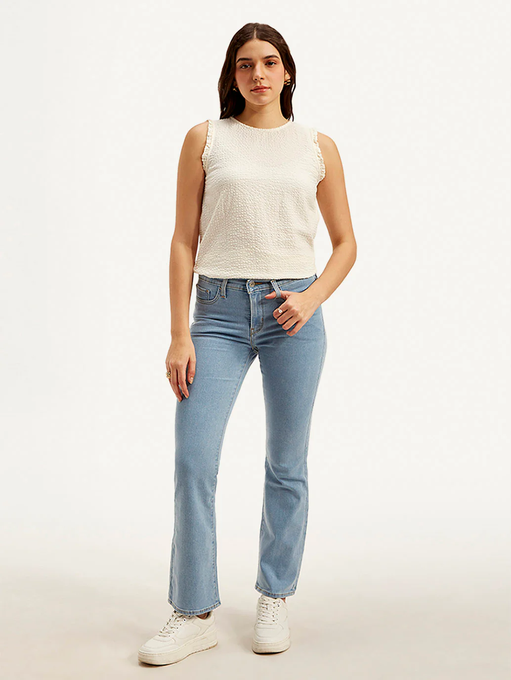 Women's 315 Light Blue Flared Fit High Rise Jeans - Image 2