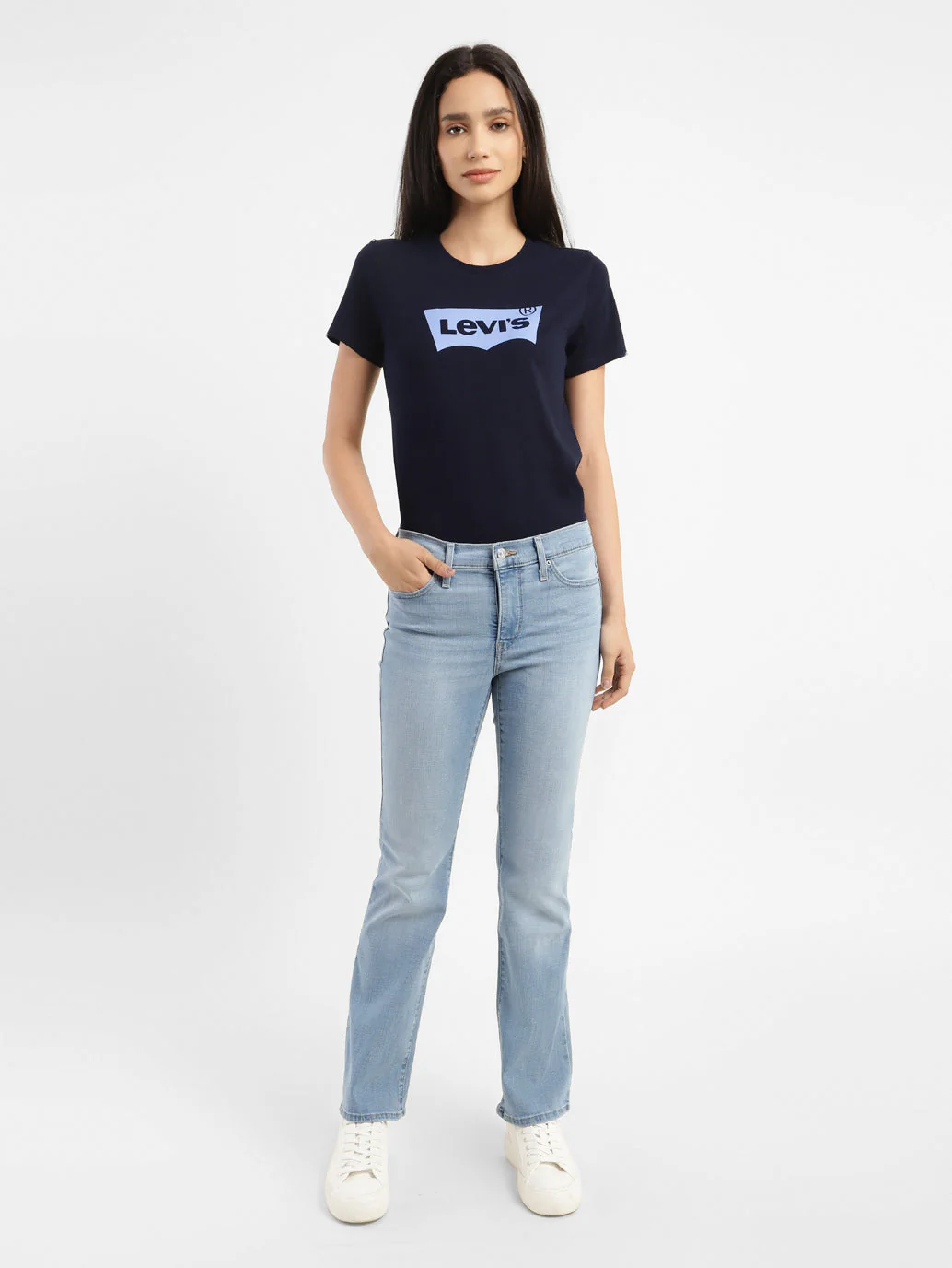 Women's 315 Blue Flared Fit High Rise Jeans - Image 7