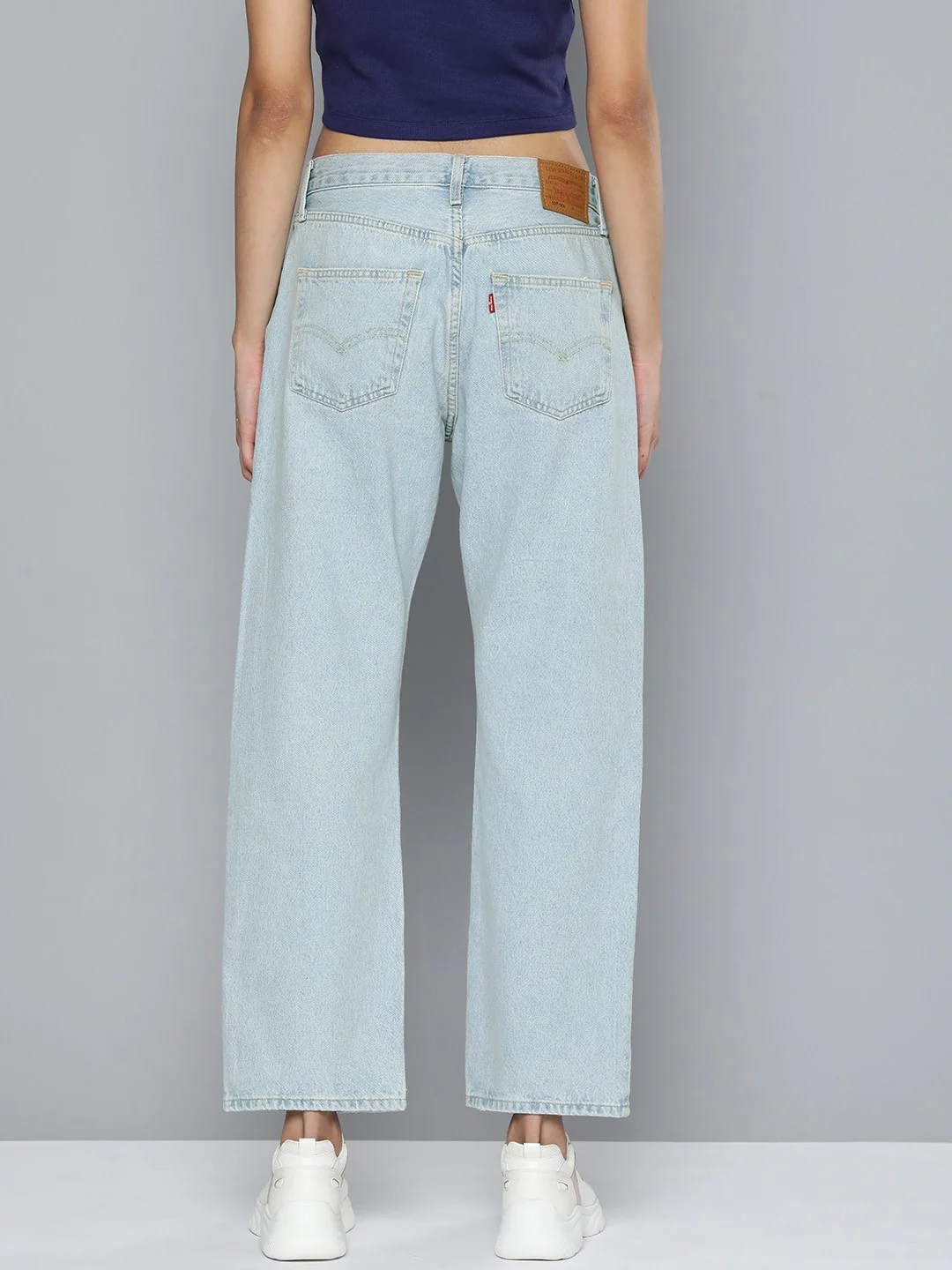 Women's 501'90 Blue Straight Fit Mid Rise Jeans - Image 3