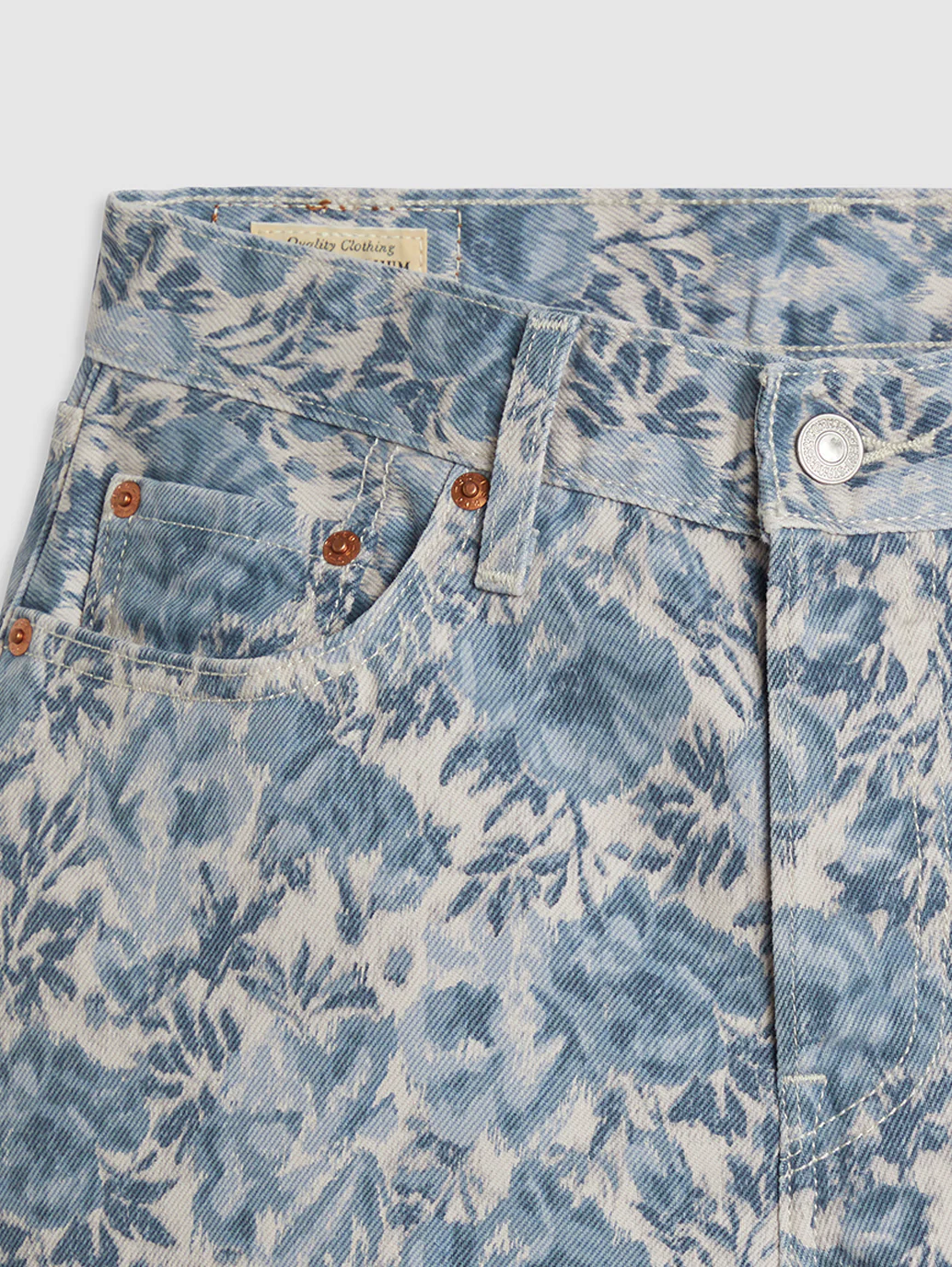 Women's 501 Blue Straight Fit Mid Rise Jeans - Image 7