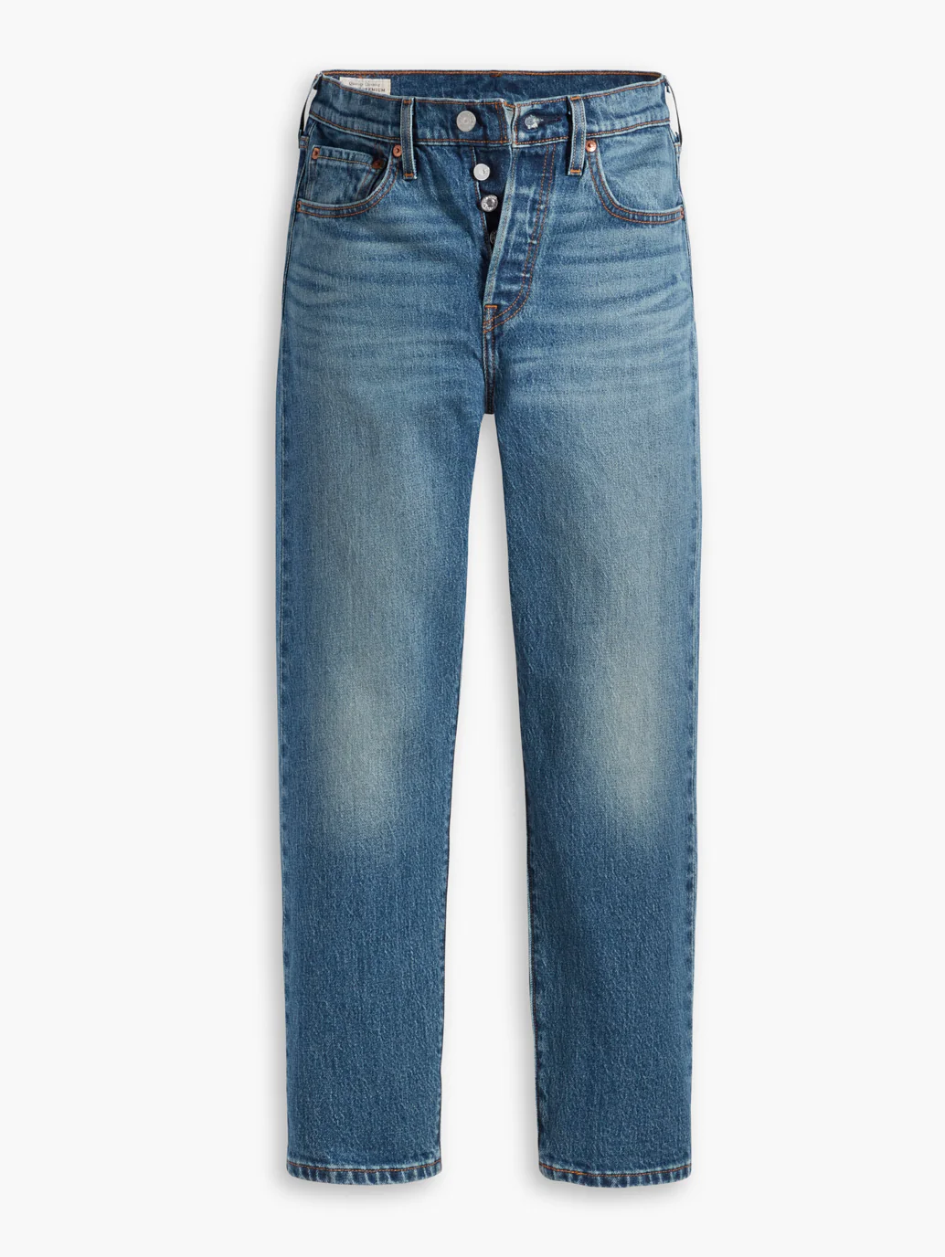 Women's 501 Blue Straight Fit Mid Rise Jeans - Image 11