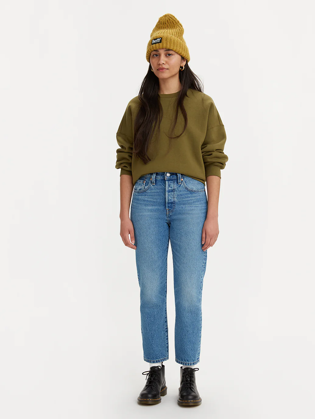 Women's 501 Blue Straight Fit Mid Rise Jeans - Image 2