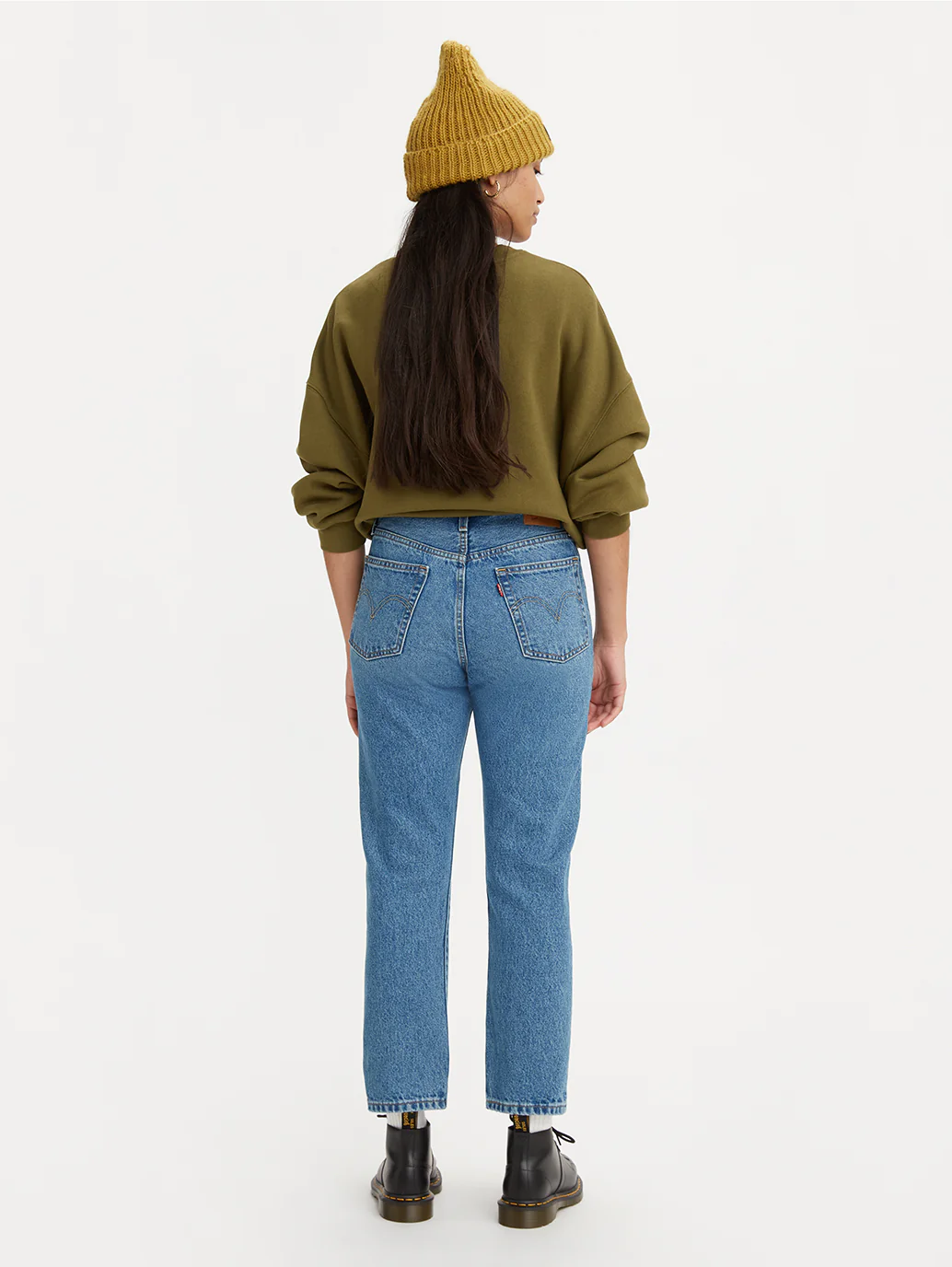 Women's 501 Blue Straight Fit Mid Rise Jeans - Image 3