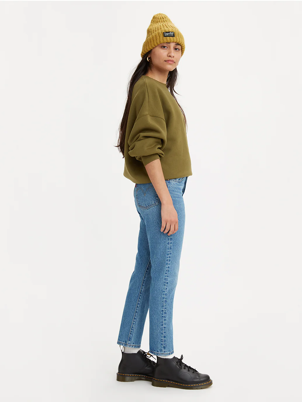 Women's 501 Blue Straight Fit Mid Rise Jeans - Image 5