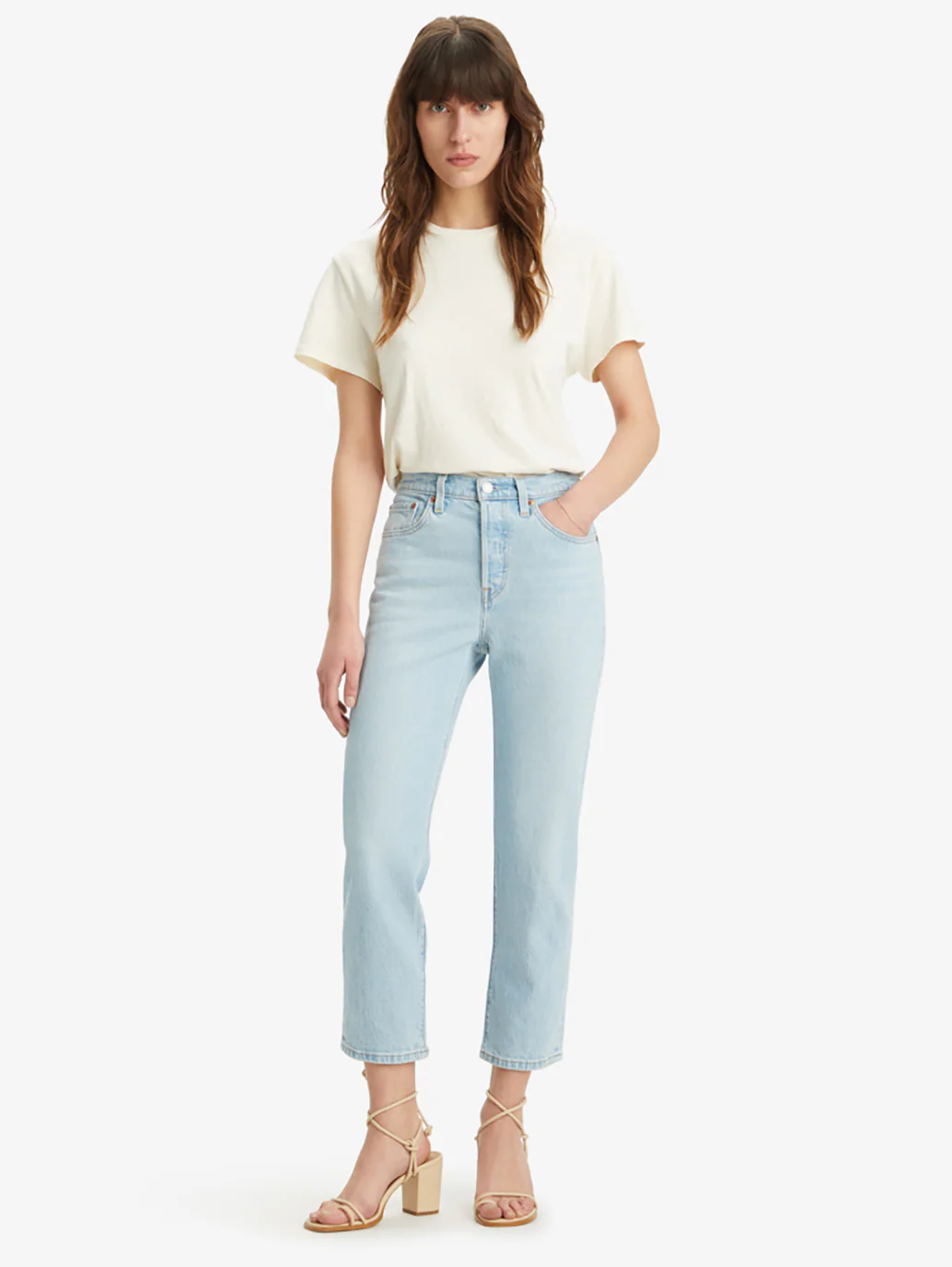 Women's 501 Blue Straight Fit Mid Rise Jeans - Image 2