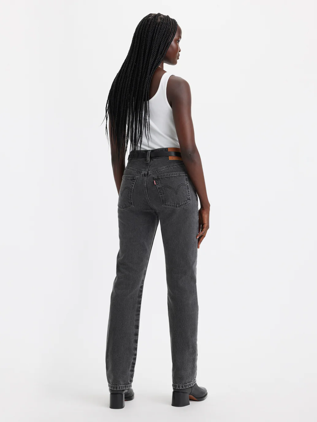 Women's 501 Black Straight Fit Mid Rise Jeans - Image 6