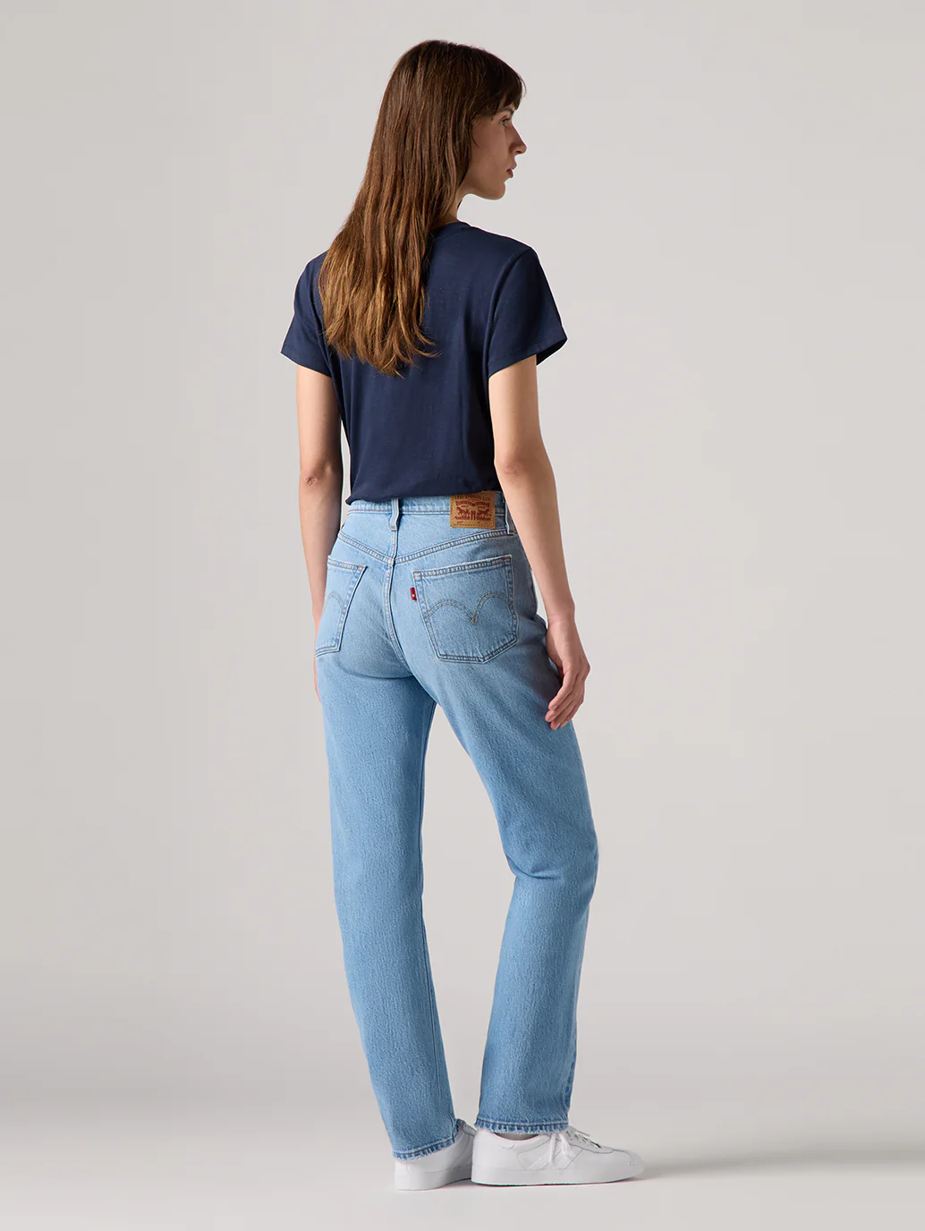Women's 501 Blue Straight Fit High Rise Jeans - Image 2