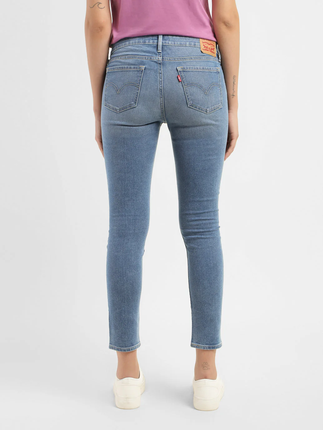Women's 711 Blue Skinny Fit Mid Rise Jeans - Image 3