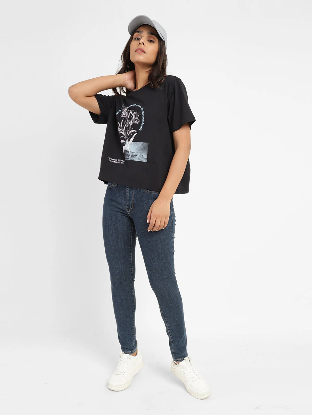 Women's 710 Blue Skinny Fit Mid Rise Jeans - Image 2