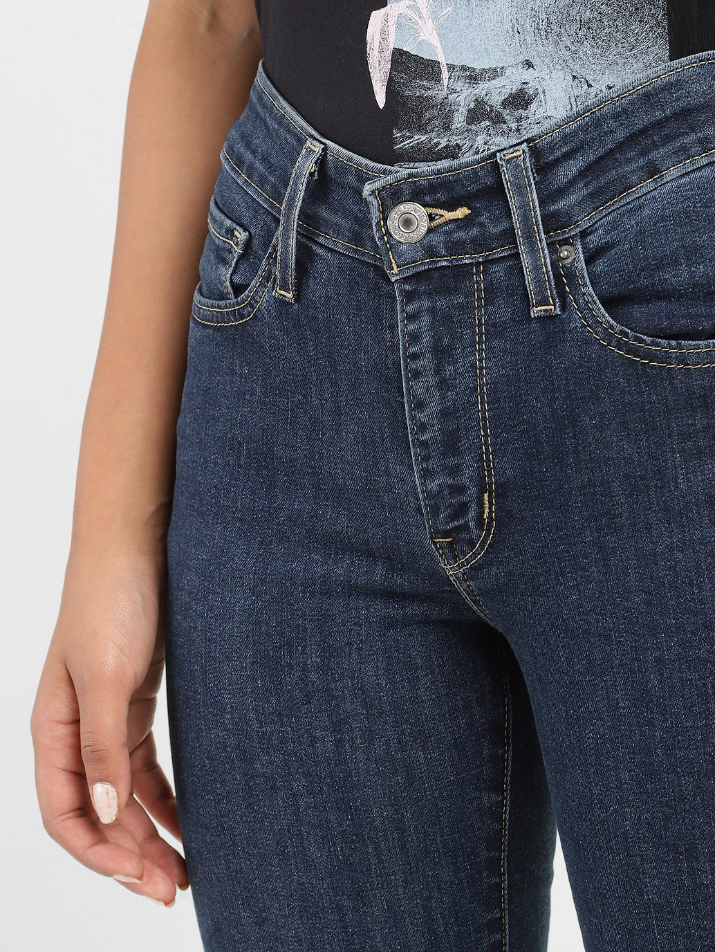 Women's 710 Blue Skinny Fit Mid Rise Jeans - Image 5
