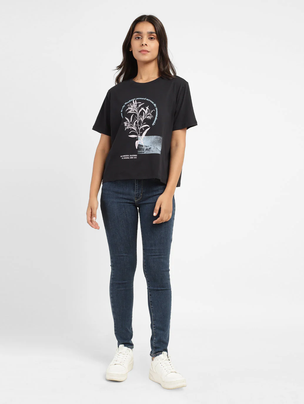 Women's 710 Blue Skinny Fit Mid Rise Jeans - Image 7