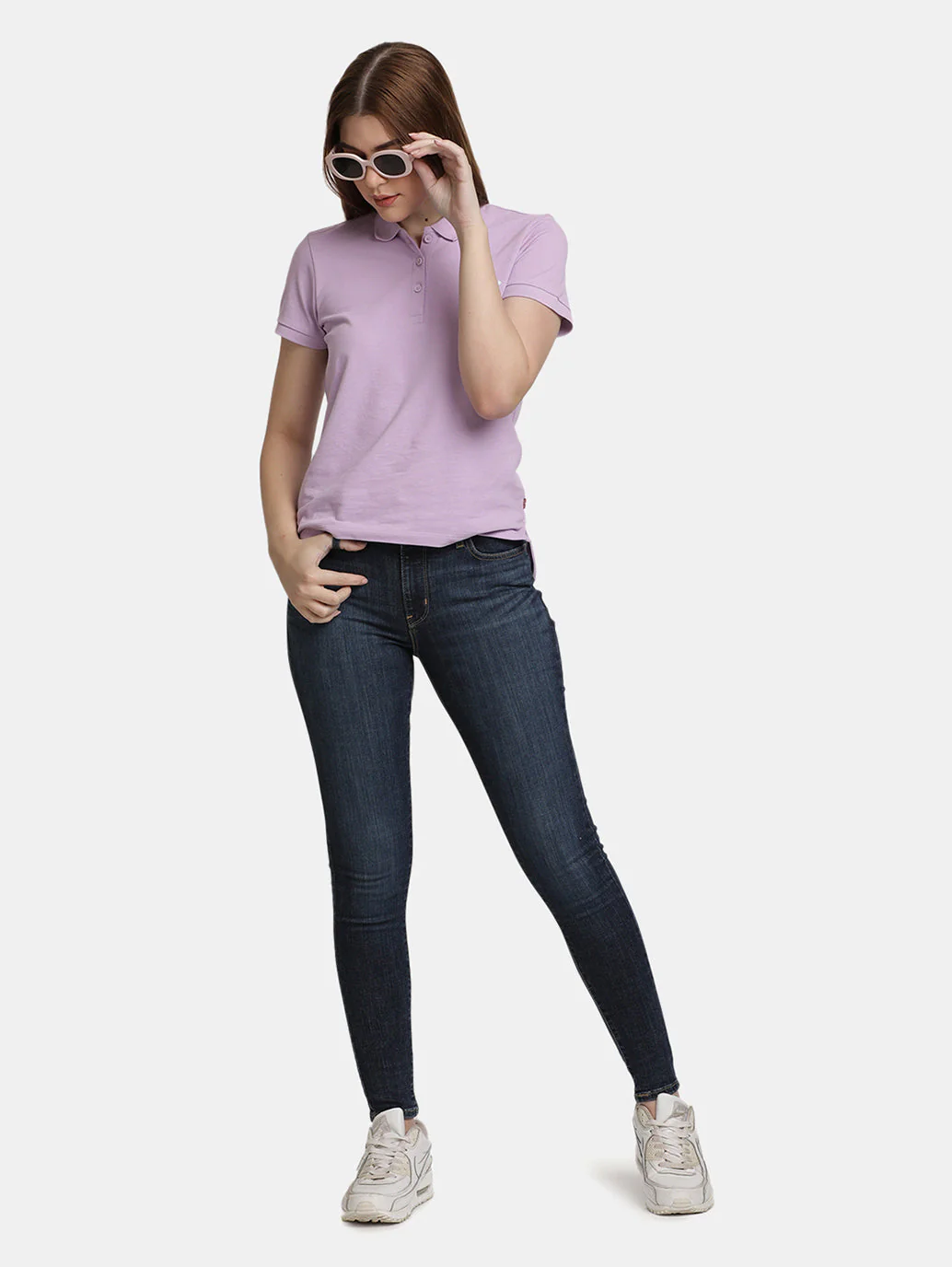 Women's 710 Blue Skinny Fit Mid Rise Jeans - Image 4