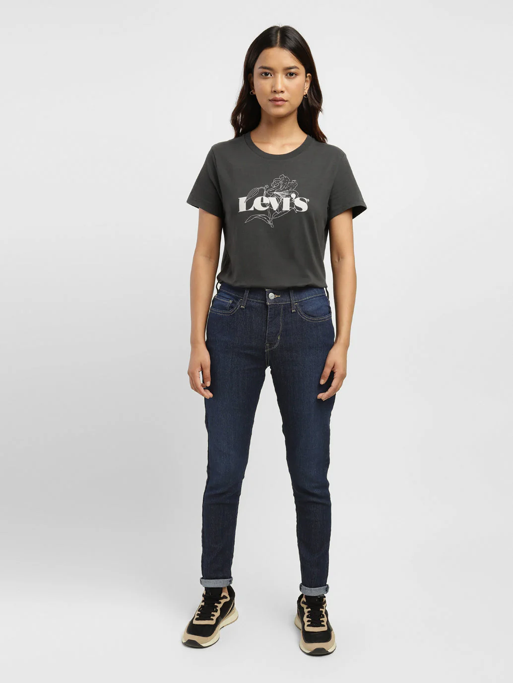 Women's 710 Blue Skinny Fit Mid Rise Jeans - Image 7